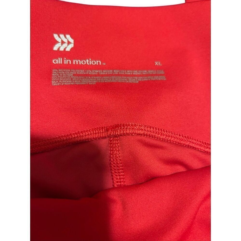All in Motion Leggings Size XL Red Dual Pockets 7/8 Yoga Pants - Picture 3 of 8